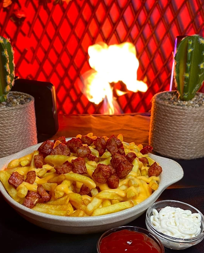 Fritas com Bacon e Cheddar